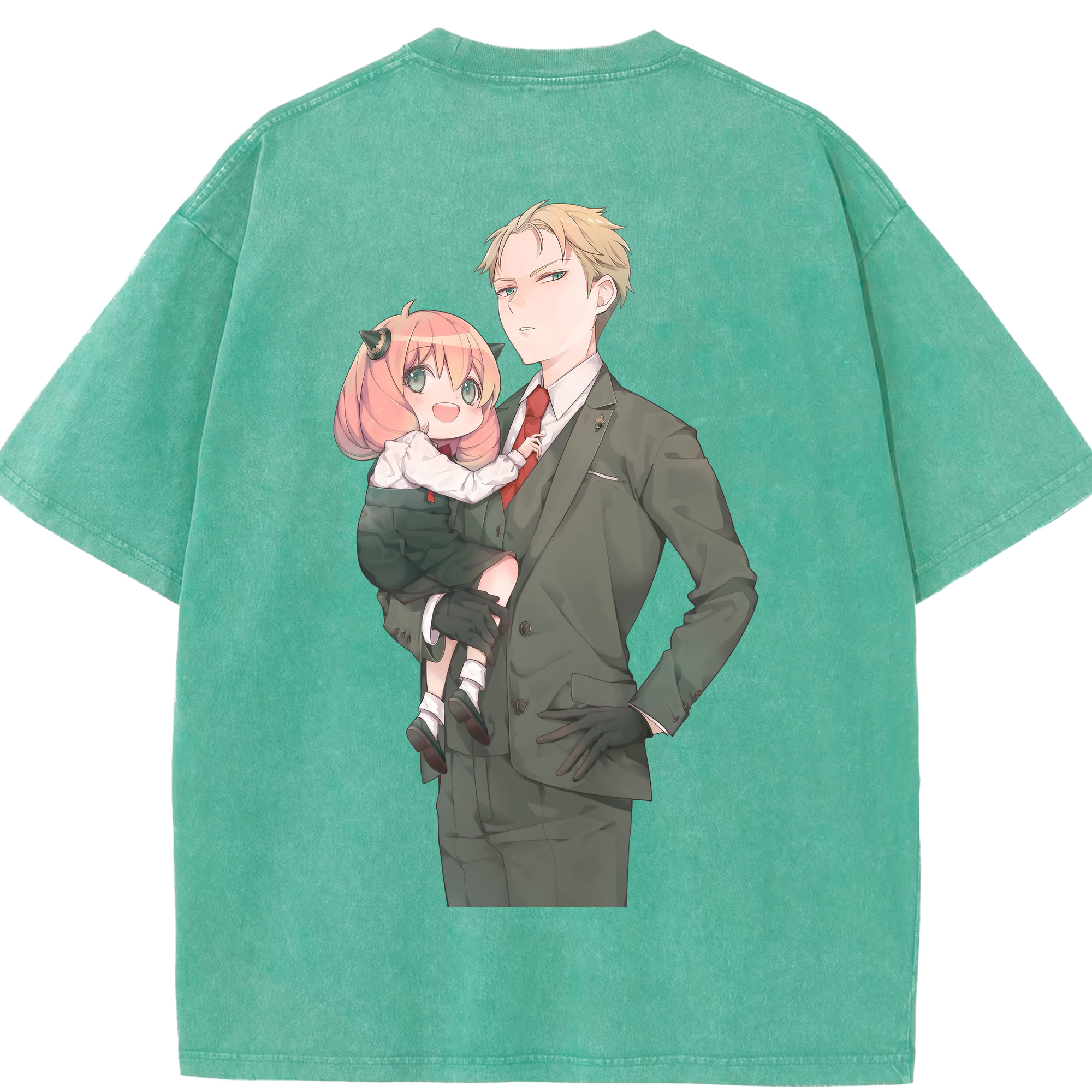 （画像用） SPY×FAMILY间谍家家酒 綿100% ヴィンテージ風 半袖Tシャツ（背面プリント）